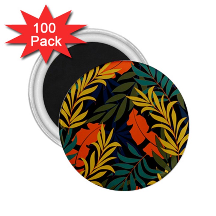 Fashionable Seamless Tropical Pattern With Bright Green Blue Plants Leaves 2.25  Magnets (100 pack) 