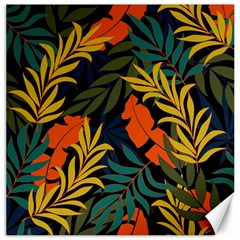 Fashionable Seamless Tropical Pattern With Bright Green Blue Plants Leaves Canvas 16  X 16  by Nexatart