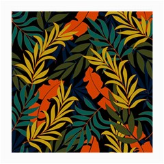 Fashionable Seamless Tropical Pattern With Bright Green Blue Plants Leaves Medium Glasses Cloth (2 Sides) by Nexatart