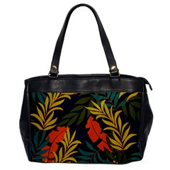 Fashionable Seamless Tropical Pattern With Bright Green Blue Plants Leaves Oversize Office Handbag by Nexatart