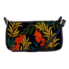 Fashionable Seamless Tropical Pattern With Bright Green Blue Plants Leaves Shoulder Clutch Bag by Nexatart