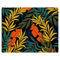 Fashionable Seamless Tropical Pattern With Bright Green Blue Plants Leaves Double Sided Flano Blanket (medium)  by Nexatart