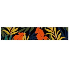 Fashionable Seamless Tropical Pattern With Bright Green Blue Plants Leaves Large Flano Scarf 