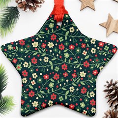 Flowering Branches Seamless Pattern Ornament (star)