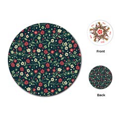 Flowering Branches Seamless Pattern Playing Cards Single Design (round)