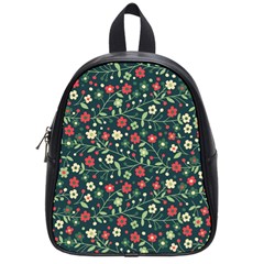 Flowering Branches Seamless Pattern School Bag (small) by Nexatart