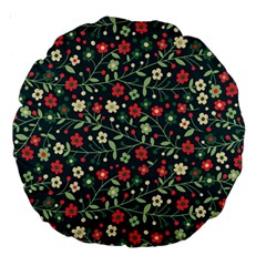 Flowering Branches Seamless Pattern Large 18  Premium Round Cushions by Nexatart