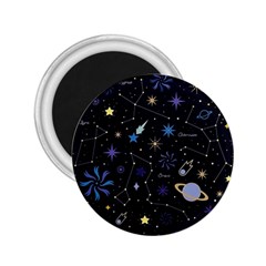 Starry Night  Space Constellations  Stars  Galaxy  Universe Graphic  Illustration 2 25  Magnets by Nexatart