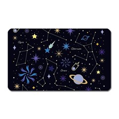 Starry Night  Space Constellations  Stars  Galaxy  Universe Graphic  Illustration Magnet (rectangular) by Nexatart