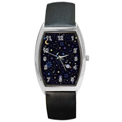 Starry Night  Space Constellations  Stars  Galaxy  Universe Graphic  Illustration Barrel Style Metal Watch by Nexatart