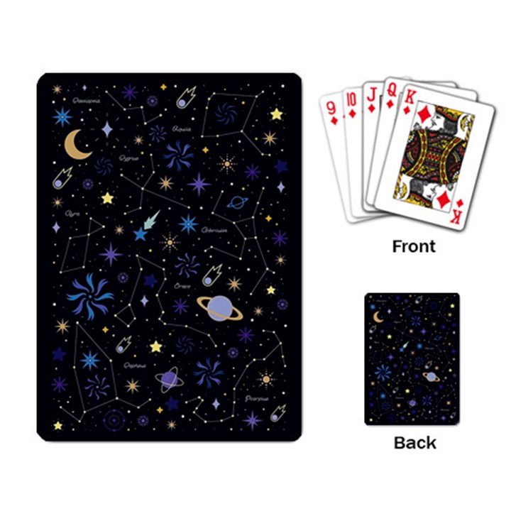 Starry Night  Space Constellations  Stars  Galaxy  Universe Graphic  Illustration Playing Cards Single Design (Rectangle)