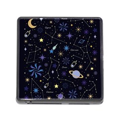 Starry Night  Space Constellations  Stars  Galaxy  Universe Graphic  Illustration Memory Card Reader (square 5 Slot) by Nexatart