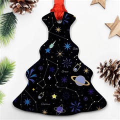 Starry Night  Space Constellations  Stars  Galaxy  Universe Graphic  Illustration Christmas Tree Ornament (two Sides)