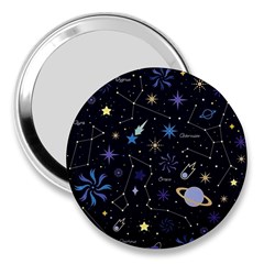 Starry Night  Space Constellations  Stars  Galaxy  Universe Graphic  Illustration 3  Handbag Mirrors by Nexatart