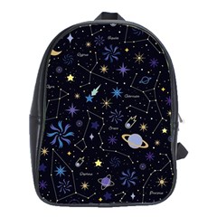 Starry Night  Space Constellations  Stars  Galaxy  Universe Graphic  Illustration School Bag (xl) by Nexatart