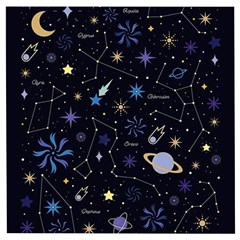 Starry Night  Space Constellations  Stars  Galaxy  Universe Graphic  Illustration Wooden Puzzle Square by Nexatart