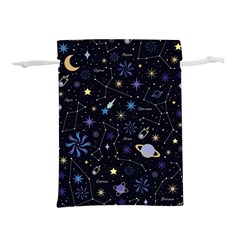 Starry Night  Space Constellations  Stars  Galaxy  Universe Graphic  Illustration Lightweight Drawstring Pouch (m) by Nexatart