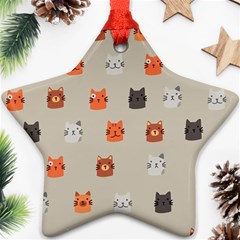 Cat Faces Pattern Ornament (star)