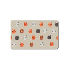 Cat Faces Pattern Magnet (name Card) by Nexatart