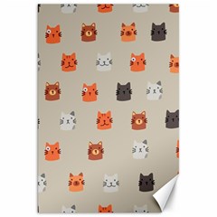 Cat Faces Pattern Canvas 20  X 30  by Nexatart