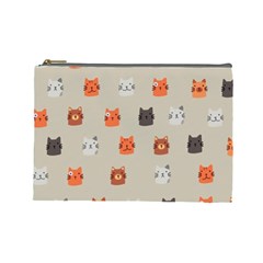 Cat Faces Pattern Cosmetic Bag (large) by Nexatart