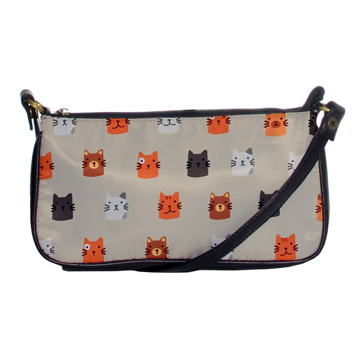 Cat Faces Pattern Shoulder Clutch Bag