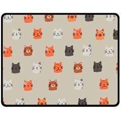 Cat Faces Pattern Fleece Blanket (medium)  by Nexatart