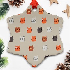 Cat Faces Pattern Ornament (snowflake) by Nexatart