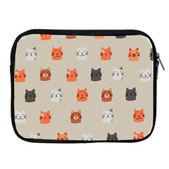 Cat Faces Pattern Apple Ipad 2/3/4 Zipper Cases by Nexatart