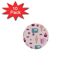 Seamless Bakery Vector Pattern 1  Mini Buttons (10 pack) 