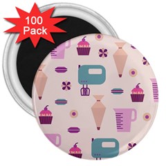 Seamless Bakery Vector Pattern 3  Magnets (100 pack)