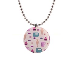 Seamless Bakery Vector Pattern 1  Button Necklace by Nexatart