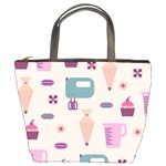 Seamless Bakery Vector Pattern Bucket Bag Front