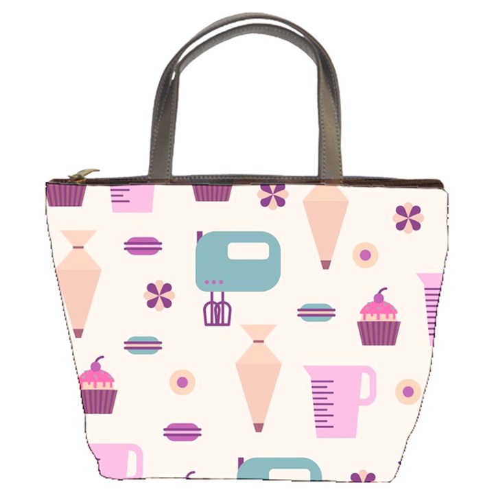 Seamless Bakery Vector Pattern Bucket Bag