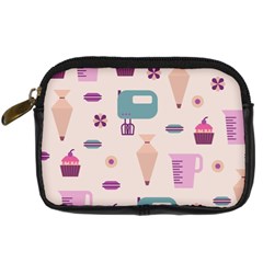 Seamless Bakery Vector Pattern Digital Camera Leather Case