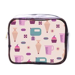 Seamless Bakery Vector Pattern Mini Toiletries Bag (One Side)