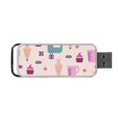 Seamless Bakery Vector Pattern Portable USB Flash (One Side)