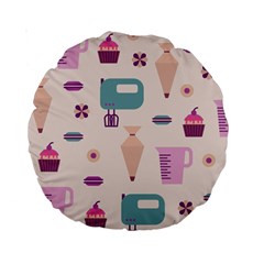 Seamless Bakery Vector Pattern Standard 15  Premium Round Cushions