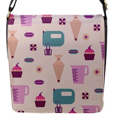 Seamless Bakery Vector Pattern Flap Closure Messenger Bag (S)