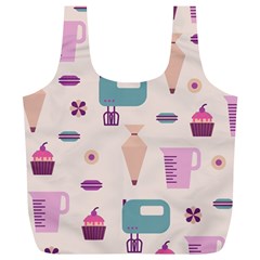 Seamless Bakery Vector Pattern Full Print Recycle Bag (XL)