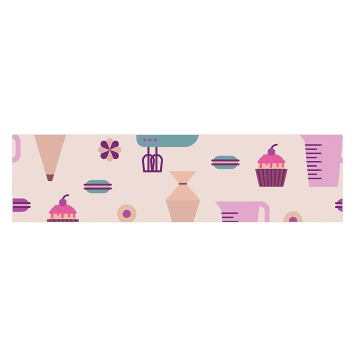 Seamless Bakery Vector Pattern Satin Scarf (Oblong)