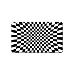 Illusion Checkerboard Black And White Pattern Magnet (name Card) by Nexatart