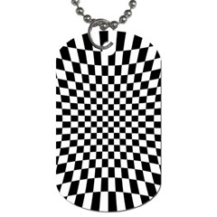 Illusion Checkerboard Black And White Pattern Dog Tag (two Sides) by Nexatart