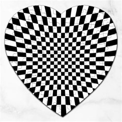 Illusion Checkerboard Black And White Pattern Jigsaw Puzzle (heart)