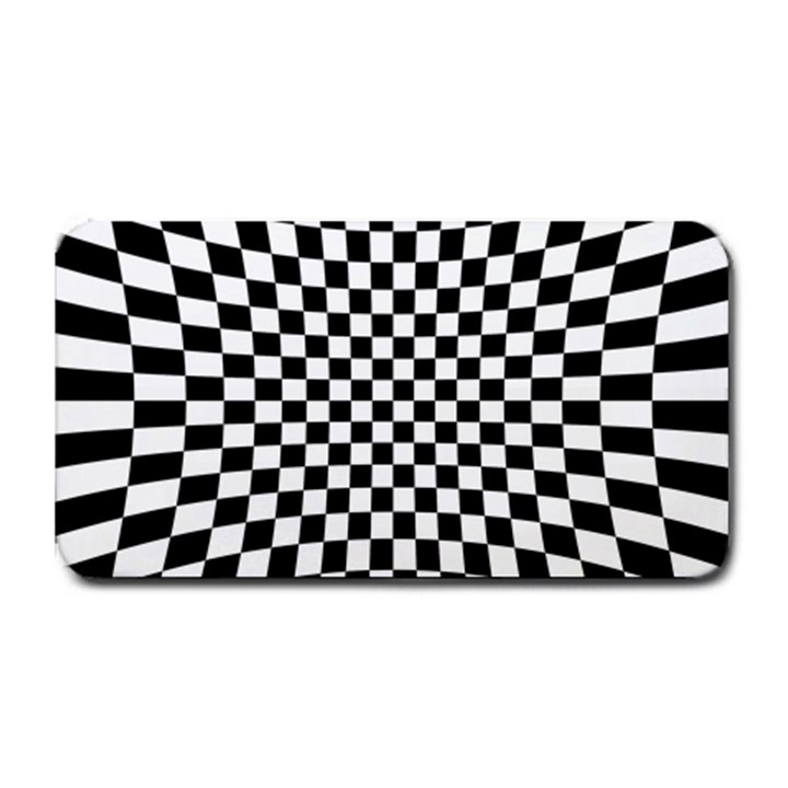 Illusion Checkerboard Black And White Pattern Medium Bar Mats