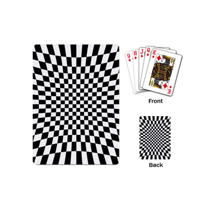 Illusion Checkerboard Black And White Pattern Playing Cards Single Design (Mini)