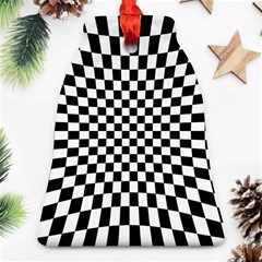 Illusion Checkerboard Black And White Pattern Bell Ornament (two Sides)