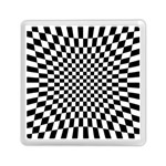 Illusion Checkerboard Black And White Pattern Memory Card Reader (Square) Front