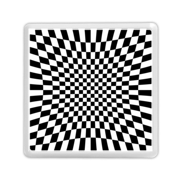 Illusion Checkerboard Black And White Pattern Memory Card Reader (Square)