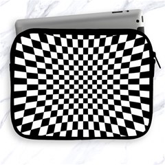 Illusion Checkerboard Black And White Pattern Apple Ipad 2/3/4 Zipper Cases by Nexatart